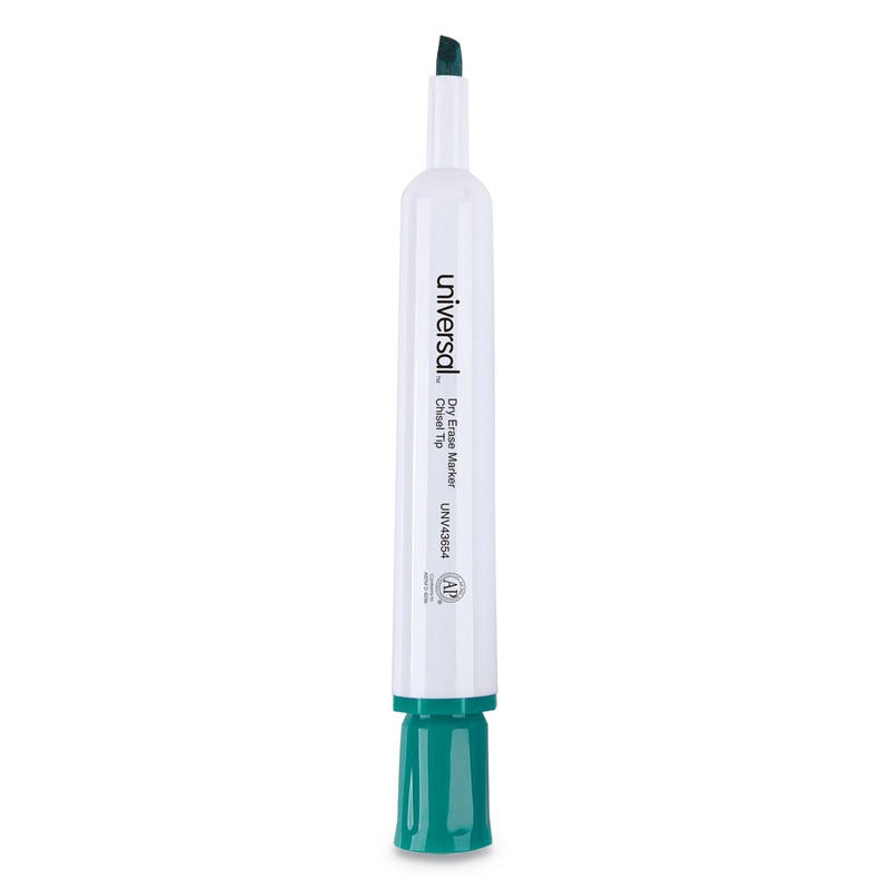 DRY ERASE MARKER, BROAD CHISEL TIP, GREEN, DOZEN
