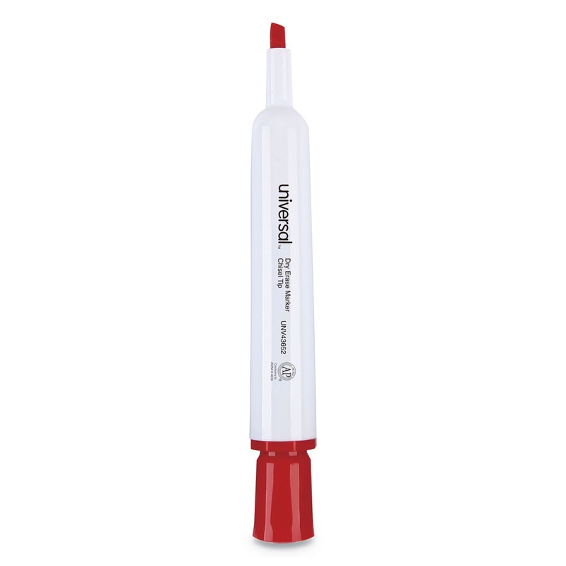 DRY ERASE MARKER, BROAD CHISEL TIP, RED, DOZEN