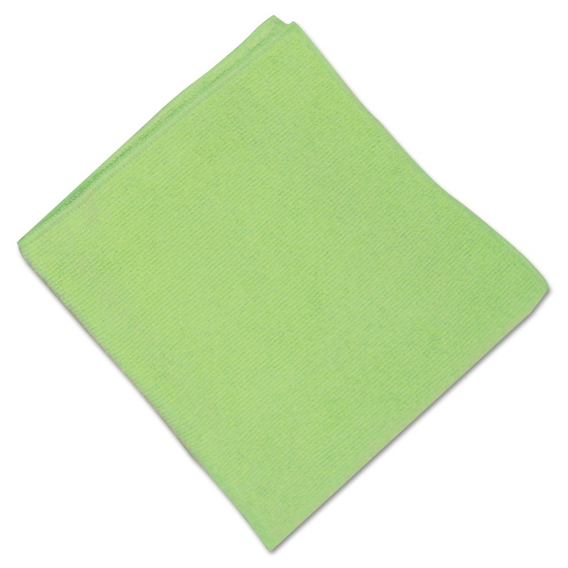 Microfiber Cleaning Cloths,16 X 16, Green, 12/carton