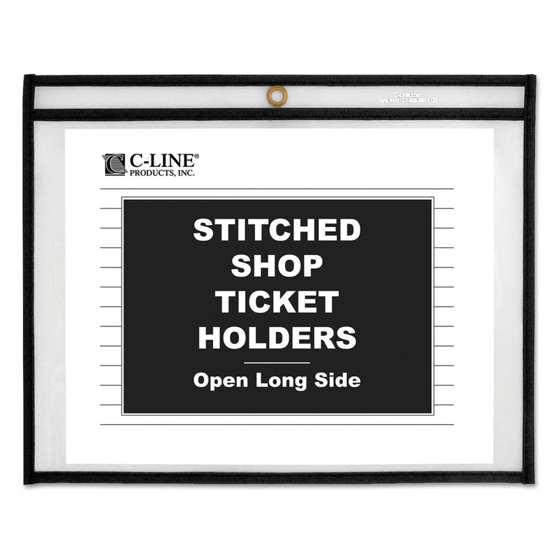 SHOP TICKET HOLDERS, STITCHED, BOTH SIDES CLEAR, 75 SHEETS, 12 X 9, 25/BOX
