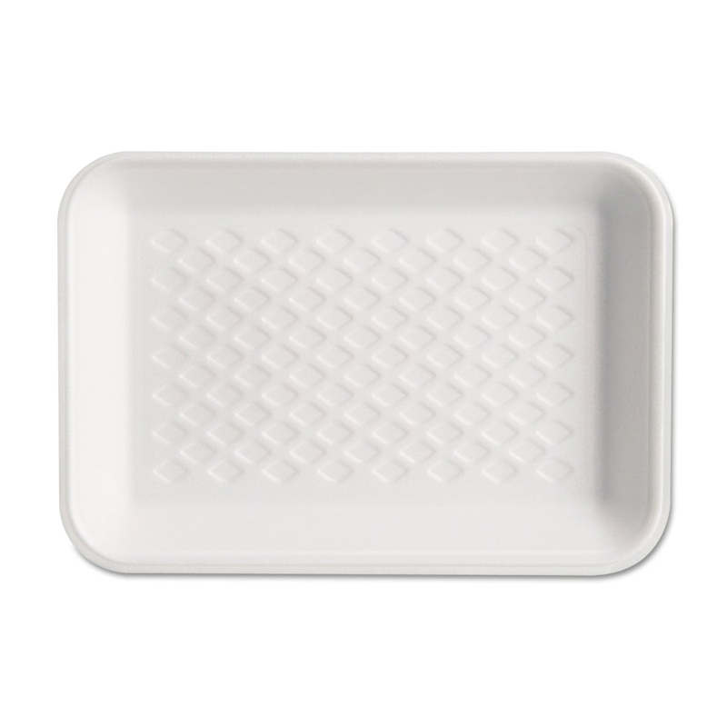 Supermarket Tray, Foam, White, 8-1/4×5-3/4×1, 125/bag