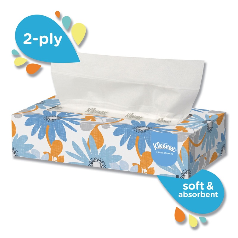 WHITE FACIAL TISSUE, 2-PLY, 125 SHEETS/BOX, 12 BOXES/CARTON