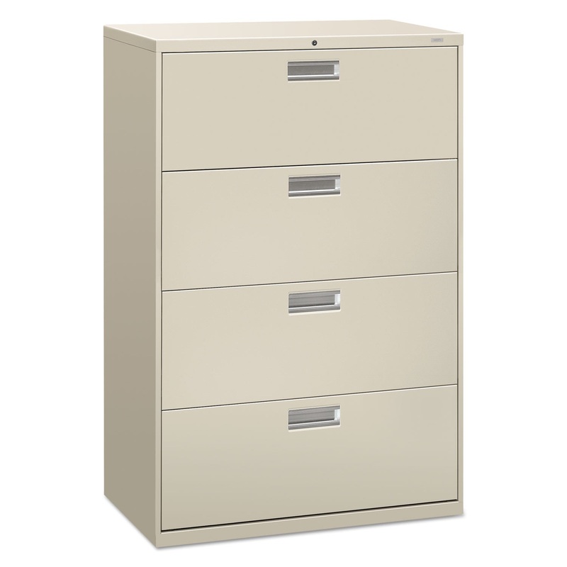 600 SERIES FOUR-DRAWER LATERAL FILE, 36W X 18D X 52.5H, LIGHT GRAY