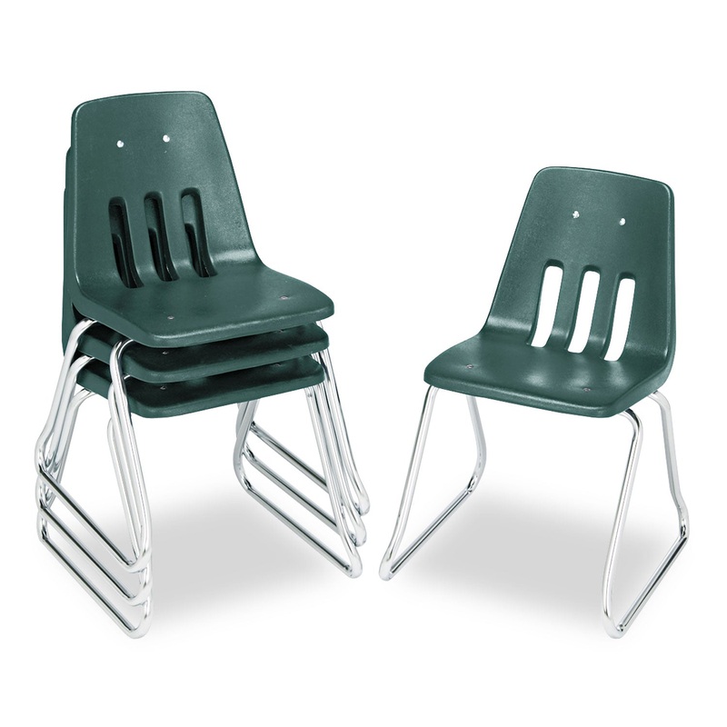 9600 CLASSIC SERIES CLASSROOM CHAIRS, 16″ SEAT HEIGHT, FOREST GREEN SEAT/FOREST GREEN BACK, CHROME BASE, 4/CARTON