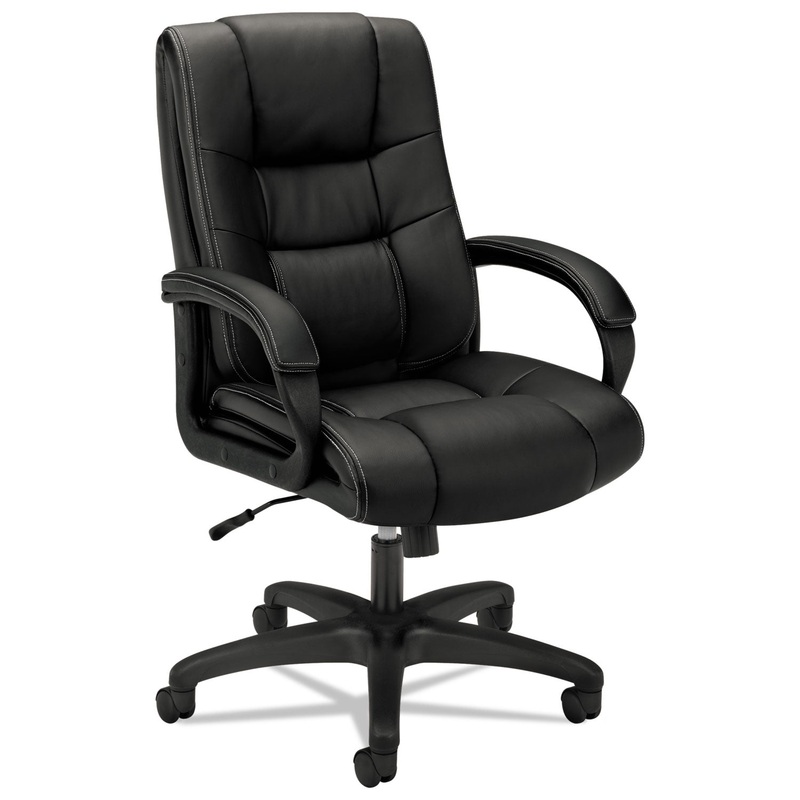 HVL131 EXECUTIVE HIGH-BACK CHAIR, SUPPORTS UP TO 250 LBS., BLACK SEAT/BLACK BACK, BLACK BASE