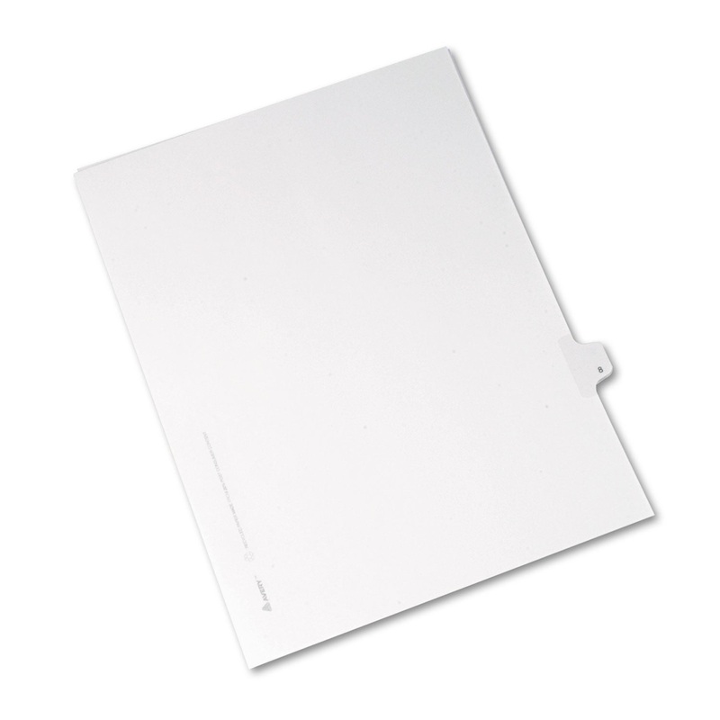 PREPRINTED LEGAL EXHIBIT SIDE TAB INDEX DIVIDERS, ALLSTATE STYLE, 10-TAB, 8, 11 X 8.5, WHITE, 25/PACK