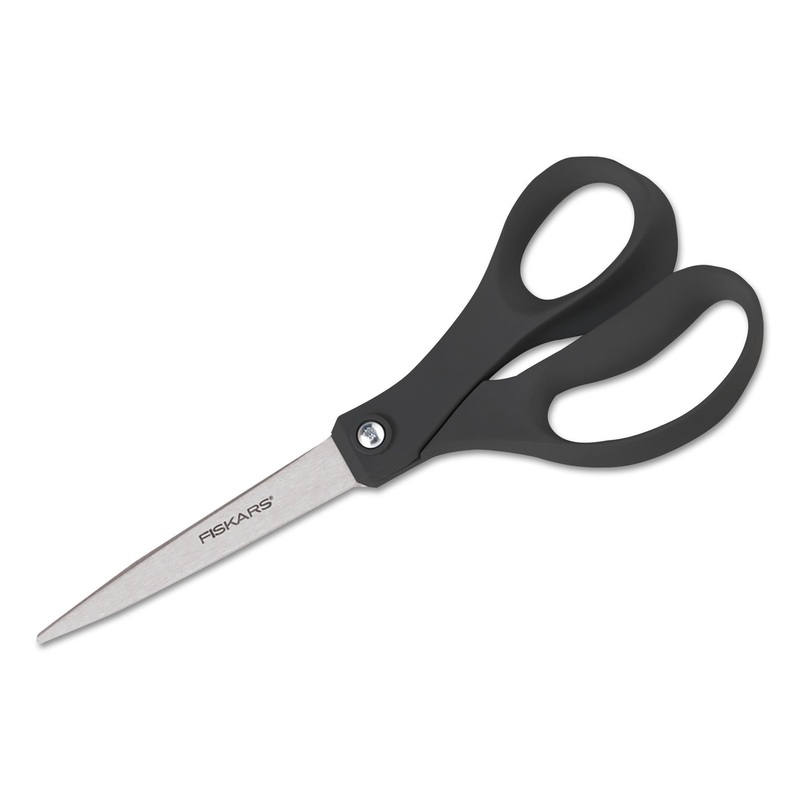 RECYCLED SCISSORS, 10″ LONG, 8″ CUT LENGTH, BLACK STRAIGHT HANDLE