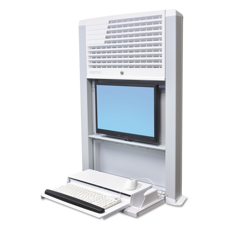 STYLEVIEW SIT-STAND ENCLOSURE, 29W X 3.88D X 38.88H, GRAY