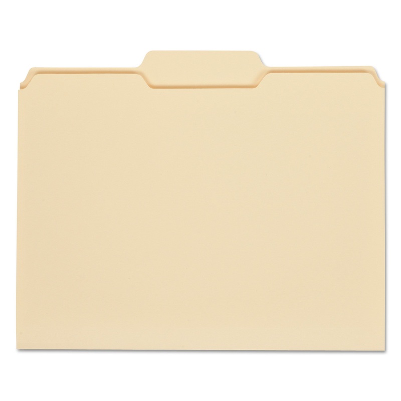 TOP TAB MANILA FILE FOLDERS, 1/3-CUT TABS, CENTER POSITION, LETTER SIZE, 11 PT. MANILA, 100/BOX