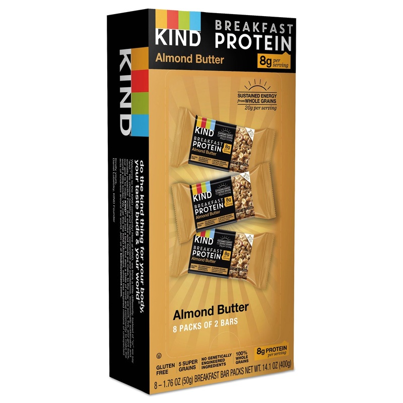 Breakfast Protein Bars, Almond Butter, 50 G Box, 8/pack
