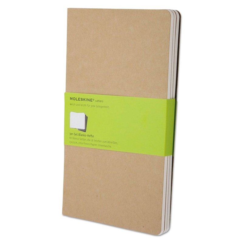 CAHIER JOURNAL, UNRULED, KRAFT BROWN COVER, 8.25 X 5, 80 SHEETS, 3/PACK