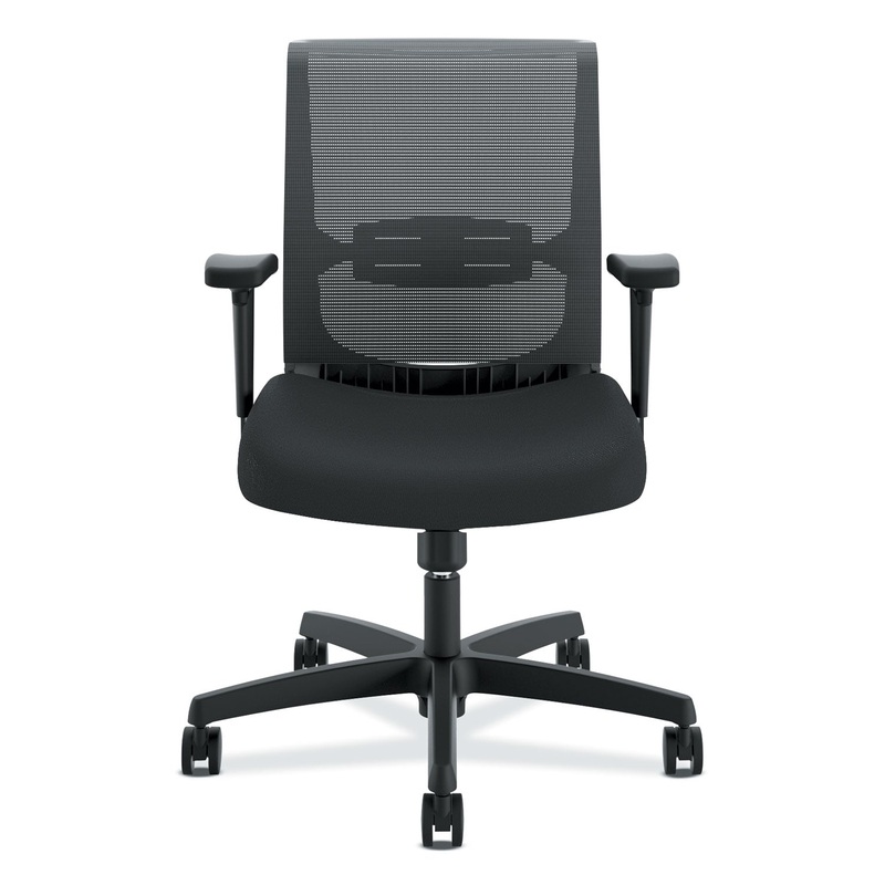 CONVERGENCE MID-BACK TASK CHAIR WITH SWIVEL-TILT CONTROL, SUPPORTS UP TO 275 LBS, BLACK SEAT, BLACK BACK, BLACK BASE