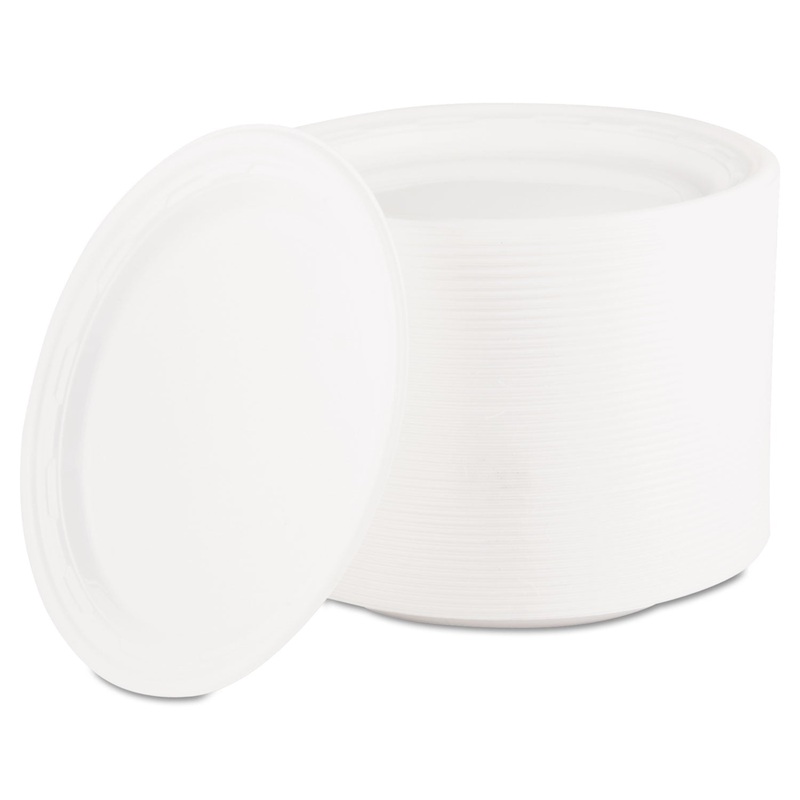 Famous Service Plastic Dinnerware, Plate, 6″ Dia, White, 125/pack