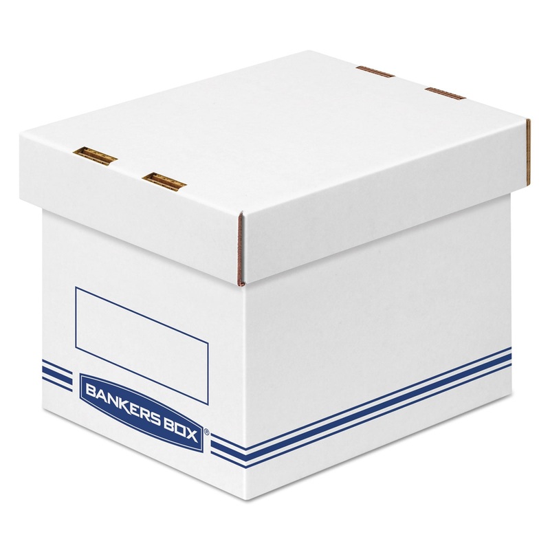 ORGANIZER STORAGE BOXES, SMALL, 6.25″ X 8.13″ X 6.5″, WHITE/BLUE, 12/CARTON