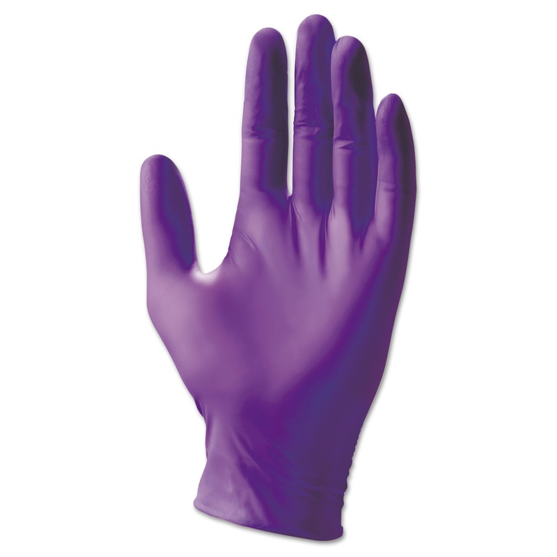 Purple Nitrile Exam Gloves, Powder-Free, 252 Mm Length, Large, 50 Pair/box
