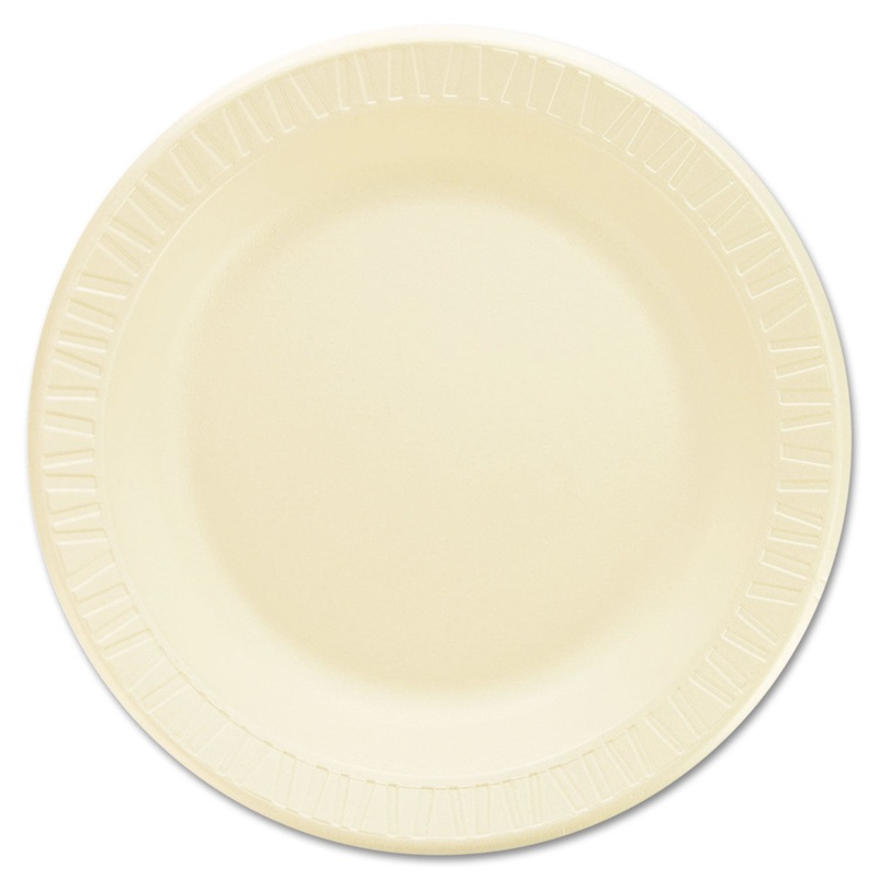 Quiet Classic Laminated Foam Dinnerware, Plate, 9″ Dia, Honey, 500/carton