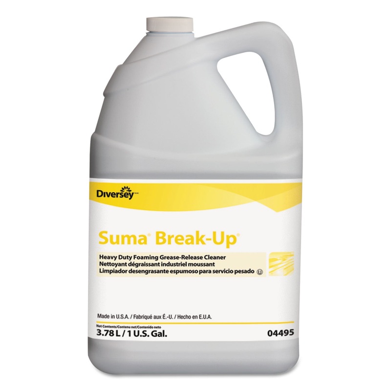 Suma Break-Up Heavy-Duty Foaming Grease-Release Cleaner, 1 Gal Bottle, 4/carton