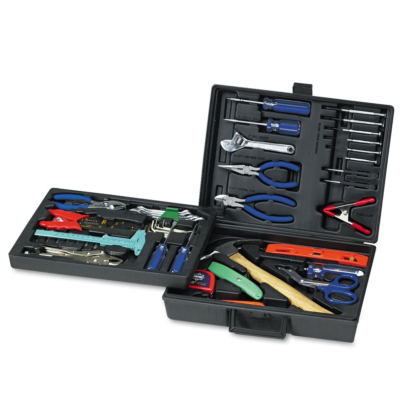 110-Piece Home/office Tool Kit, Drop Forged Steel Tools, Black Plastic Case