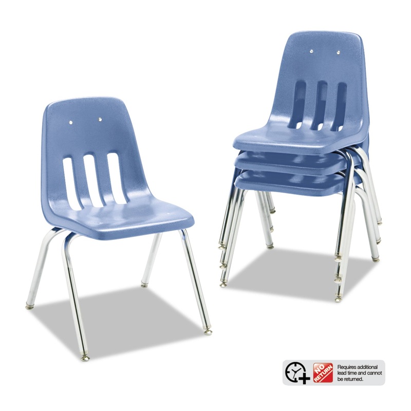 9000 SERIES CLASSROOM CHAIRS, 16″ SEAT HEIGHT, BLUEBERRY SEAT/BLUEBERRY BACK, CHROME BASE, 4/CARTON