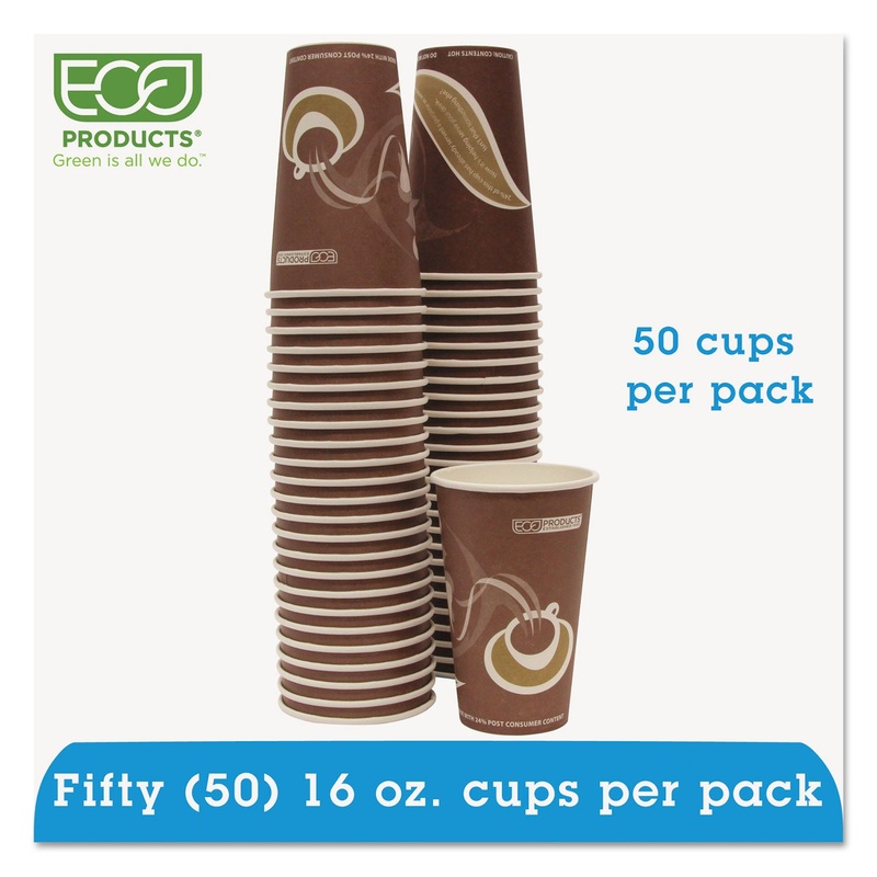 Evolution World 24% Recycled Content Hot Cups Convenience Pack – 16oz., 50/pk