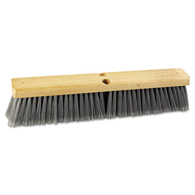 Floor Brush Head, 18″ Wide, Flagged Polypropylene Bristles