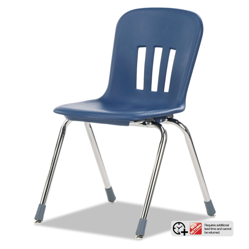 METAPHOR SERIES CLASSROOM CHAIR, 18″ SEAT HEIGHT, NAVY BLUE SEAT/NAVY BLUE BACK, CHROME BASE, 4/CARTON
