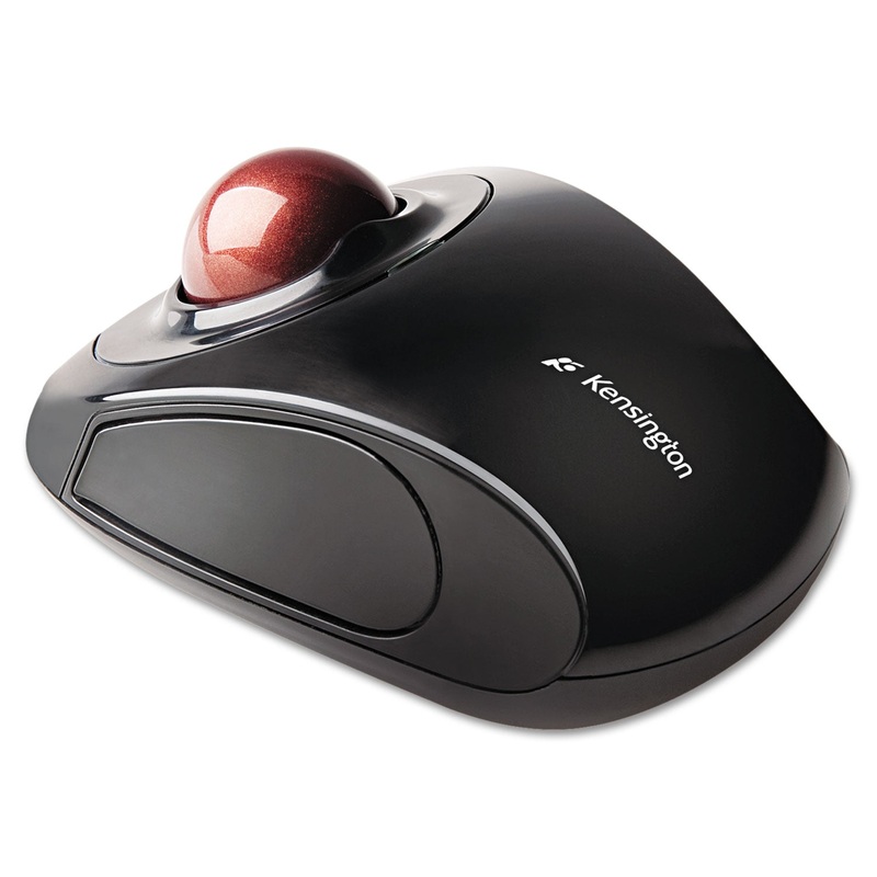 ORBIT WIRELESS MOBILE TRACKBALL, 2.4 GHZ FREQUENCY/30 FT WIRELESS RANGE, LEFT/RIGHT HAND USE, BLACK/RED