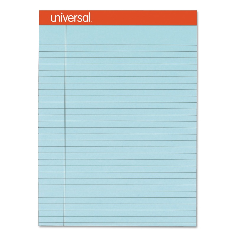 PERFORATED WRITING PADS, WIDE/LEGAL RULE, 8.5 X 11.75, BLUE, 50 SHEETS, 6/PACK