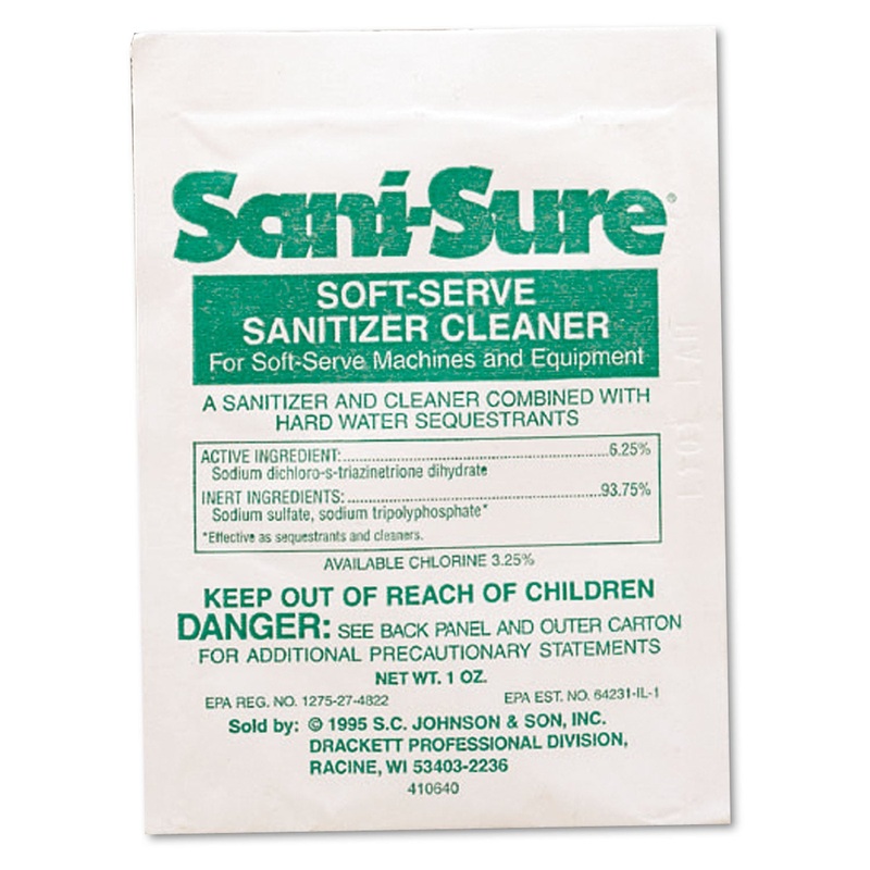 Sani Sure Soft Serve Sanitizer & Cleaner, Powder, 1 Oz. Packet