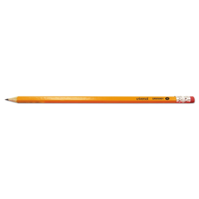 #2 PRE-SHARPENED WOODCASE PENCIL, HB (#2), BLACK LEAD, YELLOW BARREL, 24/PACK