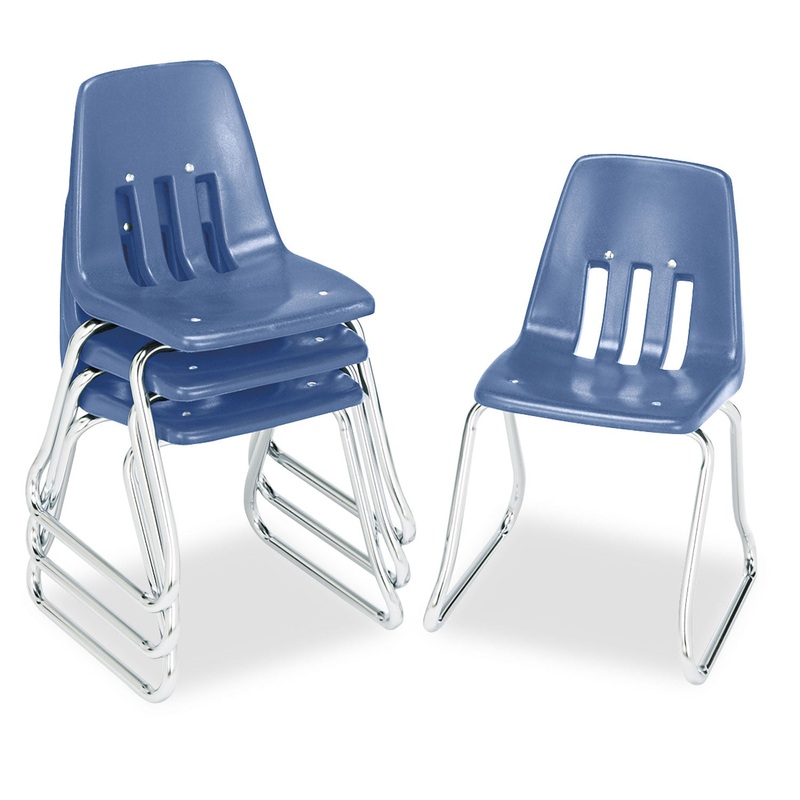 9600 CLASSIC SERIES CLASSROOM CHAIRS, 14″ SEAT HEIGHT, BLUEBERRY SEAT/BLUEBERRY BACK, CHROME BASE, 4/CARTON
