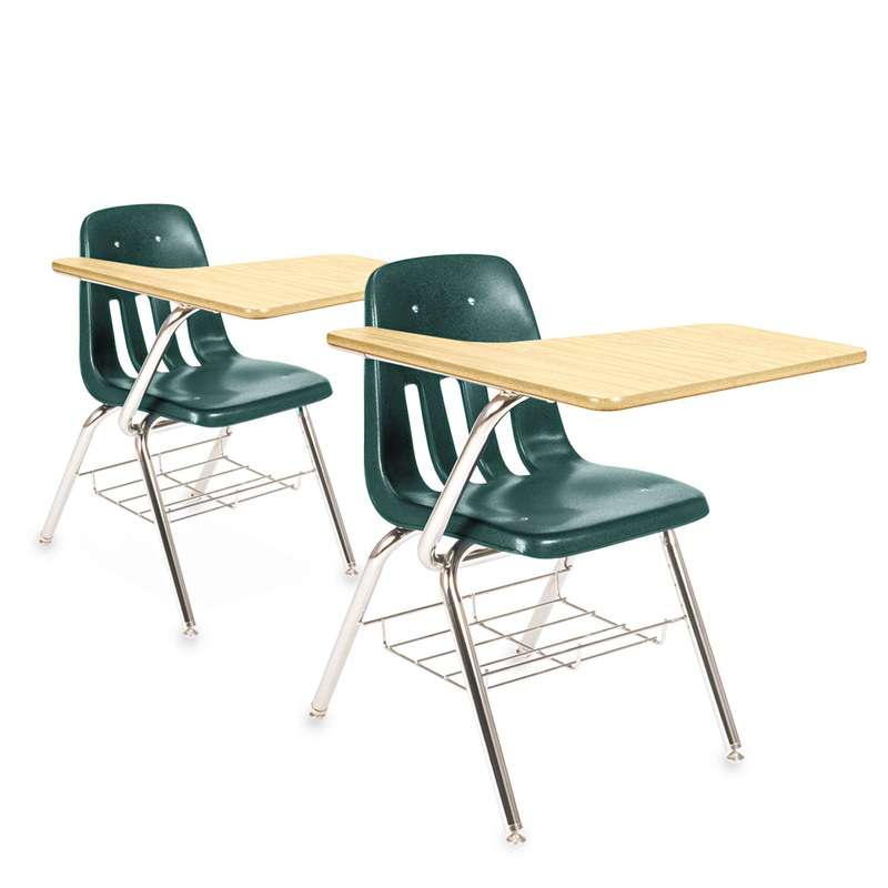 9700 SERIES CHAIR DESK, 18.75W X 31D X 30.5H, FUSION MAPLE/GREEN, 2/CARTON