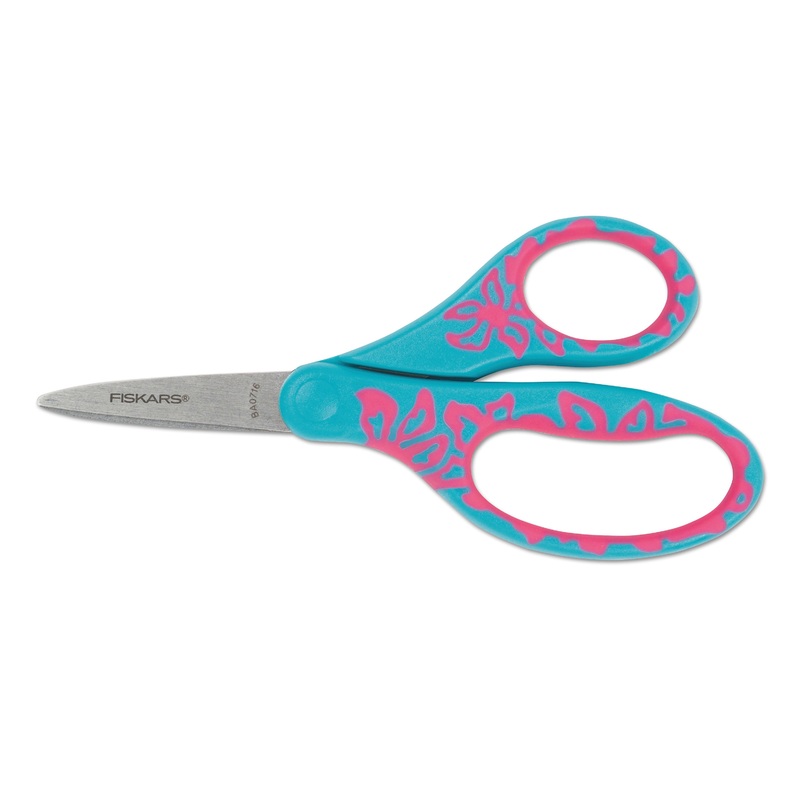 Kids/student Softgrip Scissors, 5″ Long, 1 3/4″ Cut, Assorted Straight Handle
