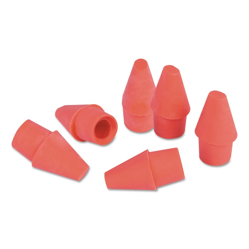 PENCIL CAP ERASERS, PINK, ELASTOMER, 150/PACK