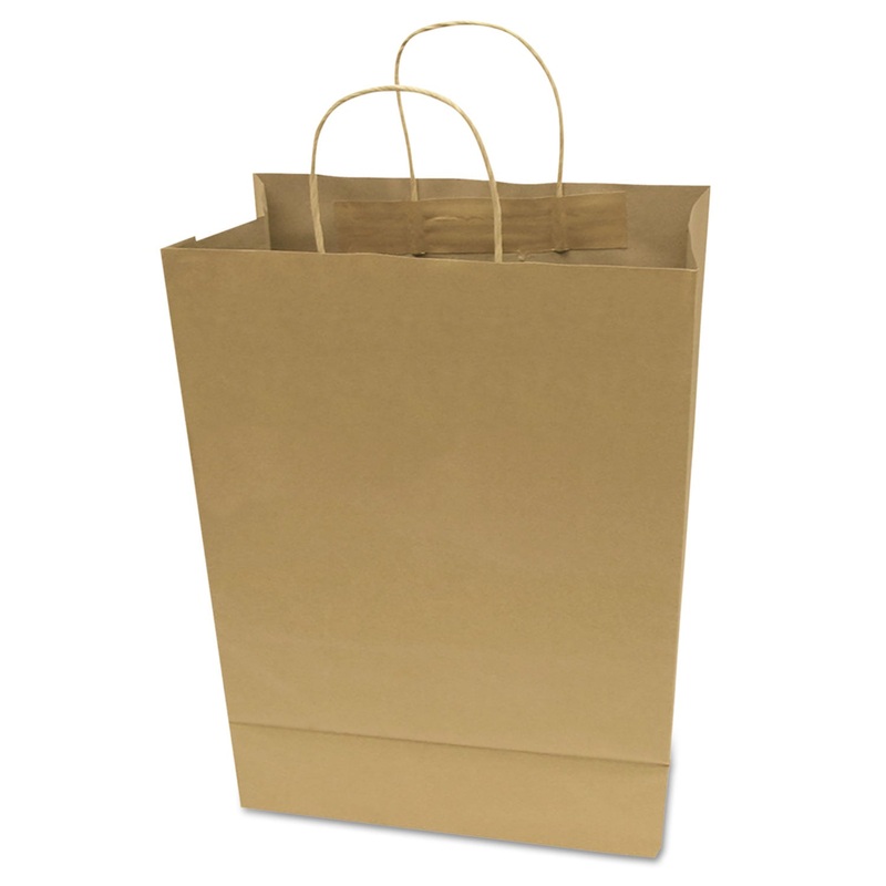 PREMIUM SHOPPING BAG, 12″ X 17″, BROWN KRAFT, 50/BOX