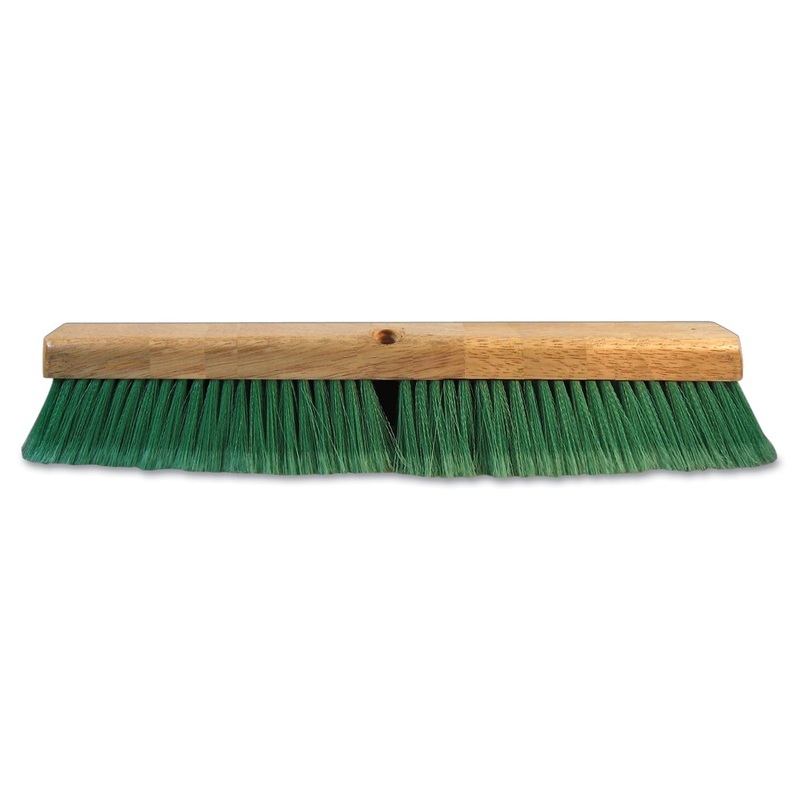 Push Broom Head, 3″ Green Flagged Recycled Pet Plastic, 24″