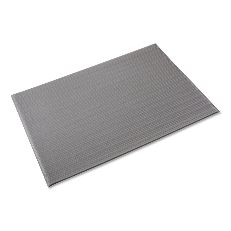 Ribbed Anti-Fatigue Mat, Vinyl, 36 X 120, Gray