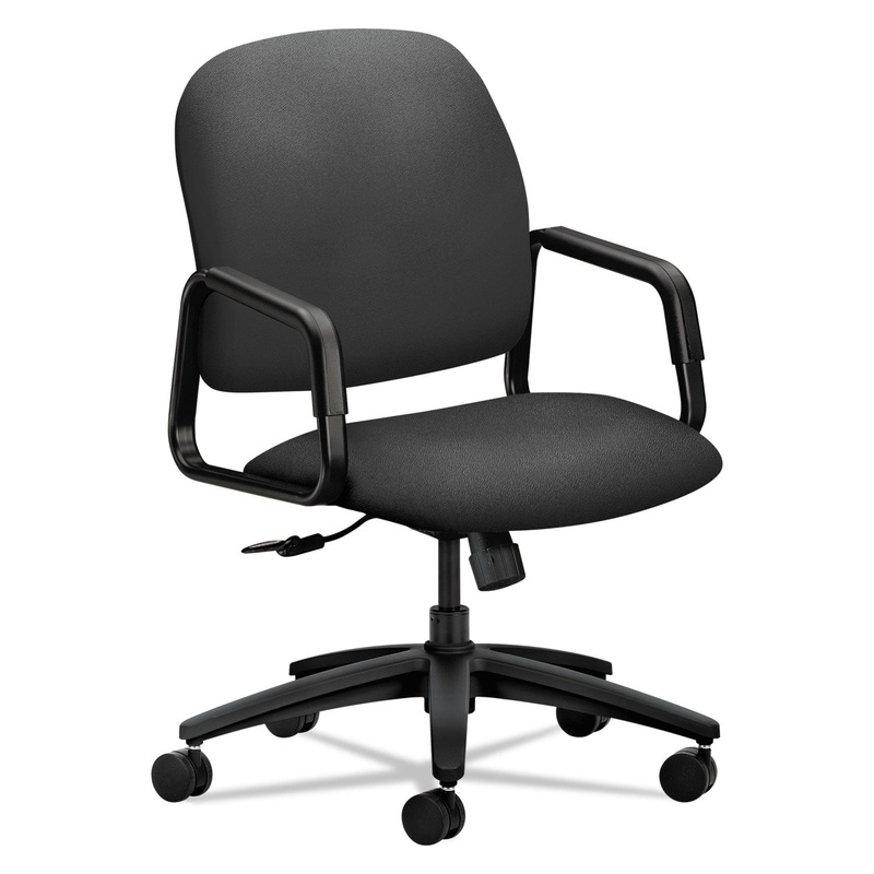 SOLUTIONS SEATING 4000 SERIES EXECUTIVE HIGH-BACK CHAIR, SUPPORTS UP TO 250 LBS., IRON ORE SEAT, IRON ORE BACK, BLACK BASE