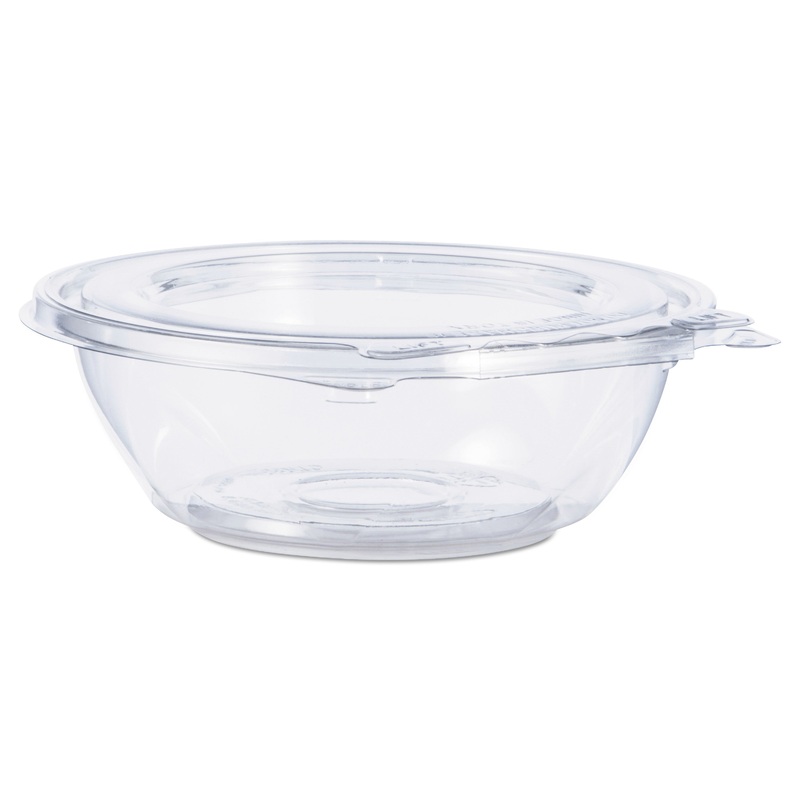 TAMPER-RESISTANT, TAMPER-EVIDENT BOWLS WITH FLAT LID, 8 OZ, CLEAR, 240/CARTON