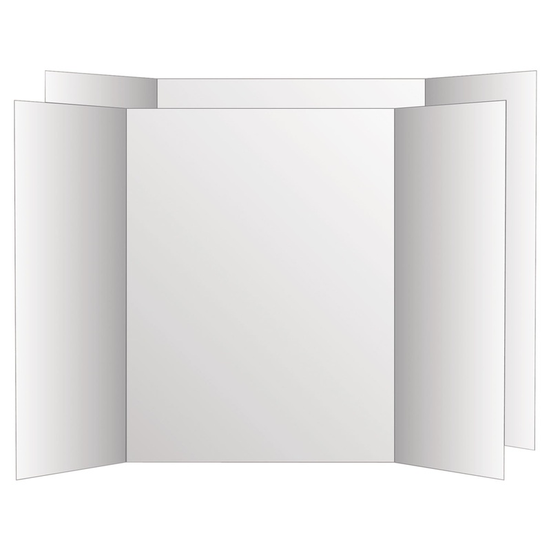 Two Cool Tri-Fold Poster Board, 36 X 48, White/white, 6/carton