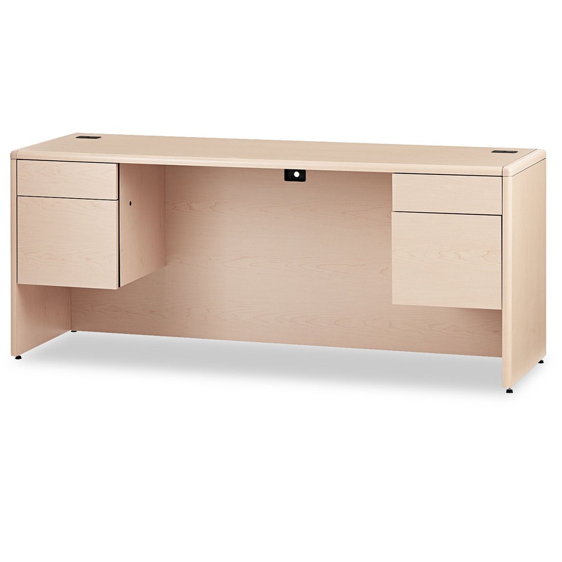 10700 KNEESPACE CREDENZA, 3/4 HEIGHT PEDESTALS, 72W X 24D X 29.5H, NATURAL MAPLE
