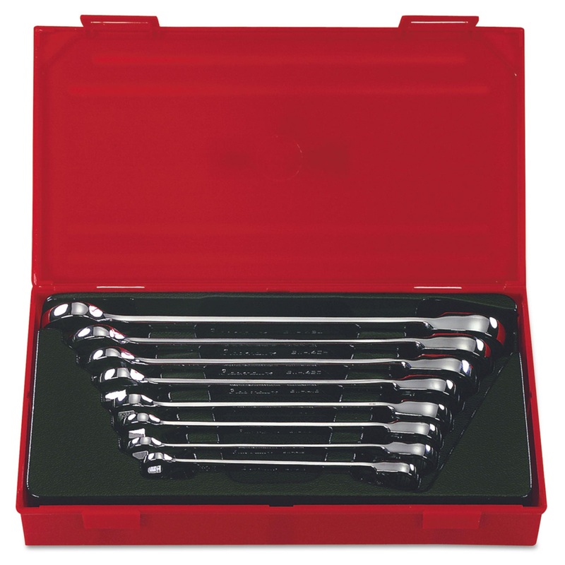 Blackhawk Eight-Piece Reversible Ratcheting Combination Wrench Set, Metric