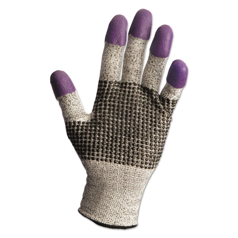 G60 Purple Nitrile Gloves, 230 Mm Length, Medium/size 8, Black/white, 12 Pair/ct