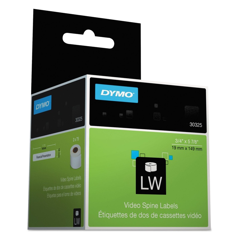 LABELWRITER VHS/SPINE LABELS, 0.75″ X 5.87″, WHITE/BLUE BORDER, 75/ROLL, 2 ROLL/PACK