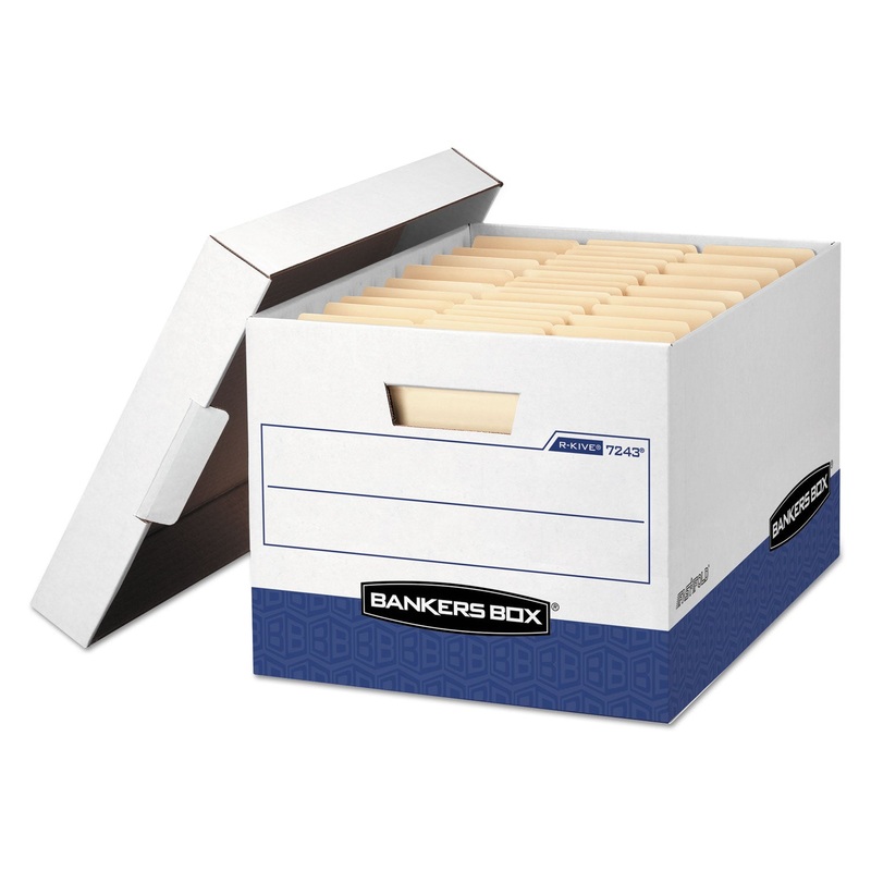 R-KIVE HEAVY-DUTY STORAGE BOXES, LETTER/LEGAL FILES, 12″ X 16.5″ X 10.38″, WHITE, 20/CARTON