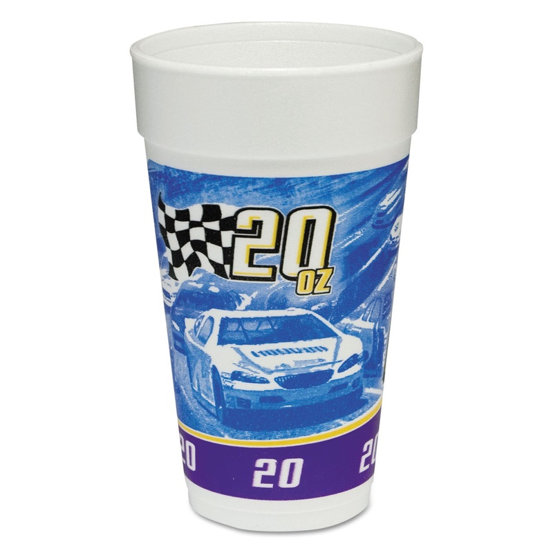 Rpm Stock Print Foam Hot/cold Cups, 20oz, Purple/blue/yellow/black, 25/bg, 20/ct