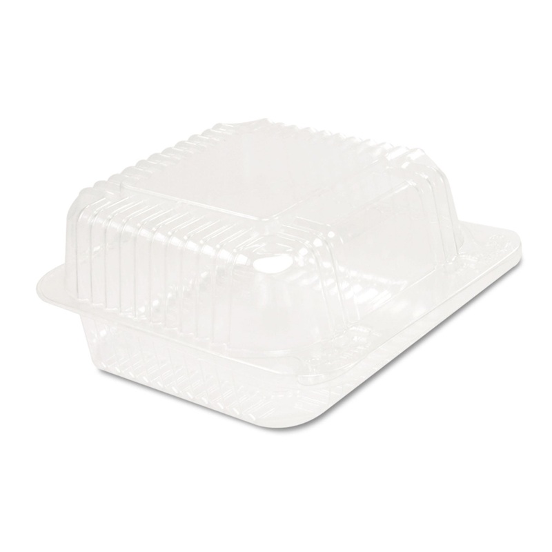Staylock Clear Hinged Container, Plastic 5 3/10×5 3/5×2 4/5 Clear 125/bg 4 Bg/ct