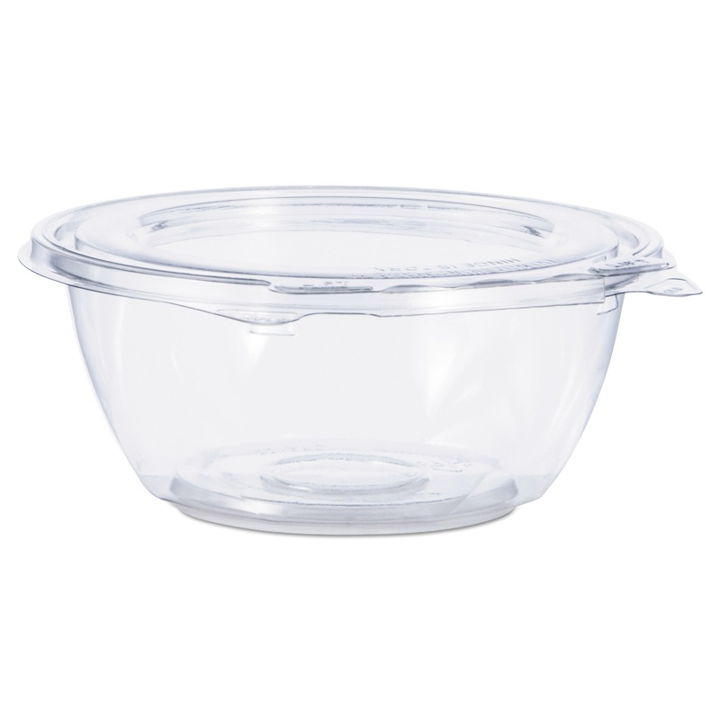TAMPER-RESISTANT, TAMPER-EVIDENT BOWLS WITH FLAT LID, 12 OZ, CLEAR, 240/CARTON