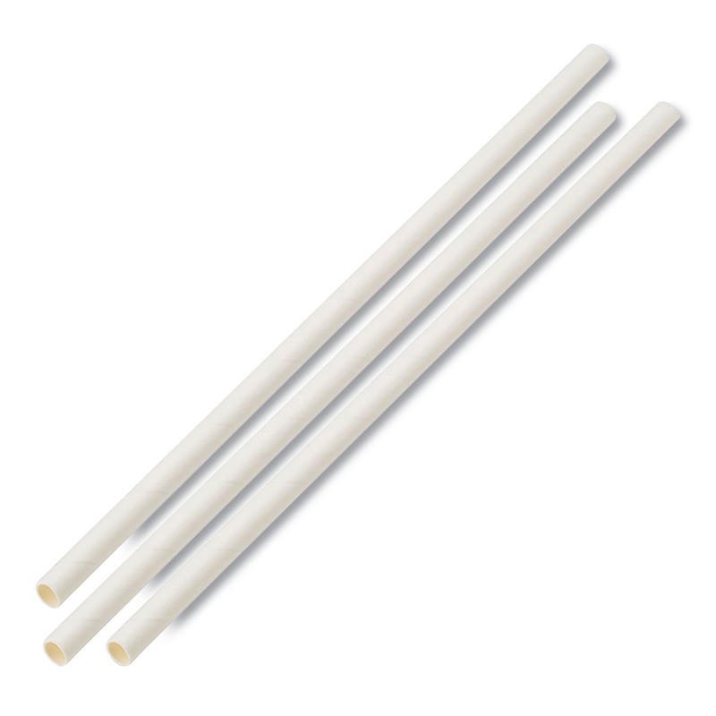 UNWRAPPED PAPER STRAWS, 7 3/4″ X 1/4″ WHITE, 4800 STRAWS/CARTON