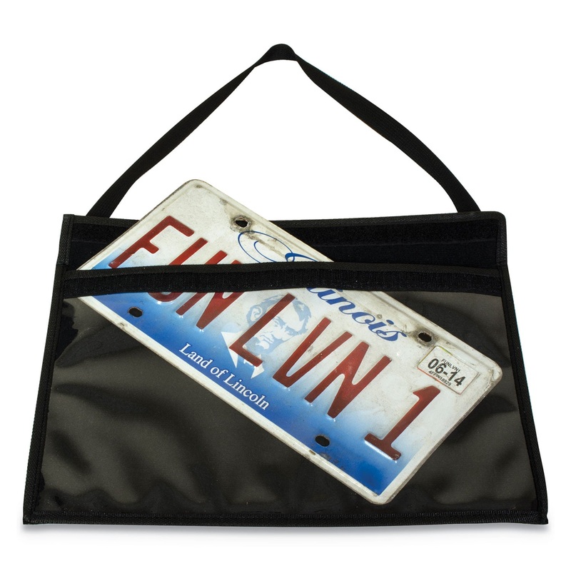 1-POCKET SHOP TICKET HOLDER W/STRAP AND BLACK STITCHING, 75-SHEET, 9 X 12